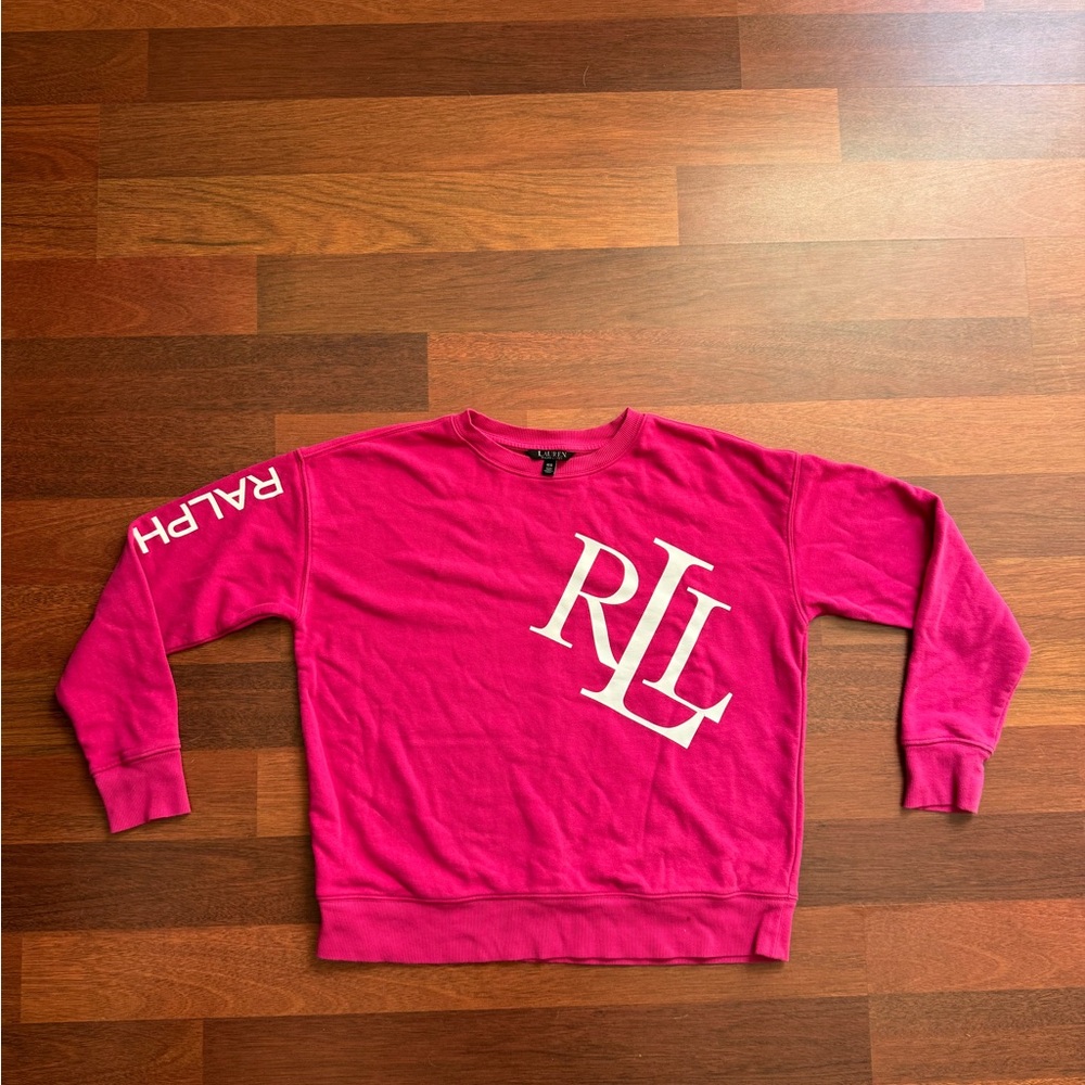 Lauren Ralph Lauren RLL Logo Crewneck Sweatshirt Pink Size M